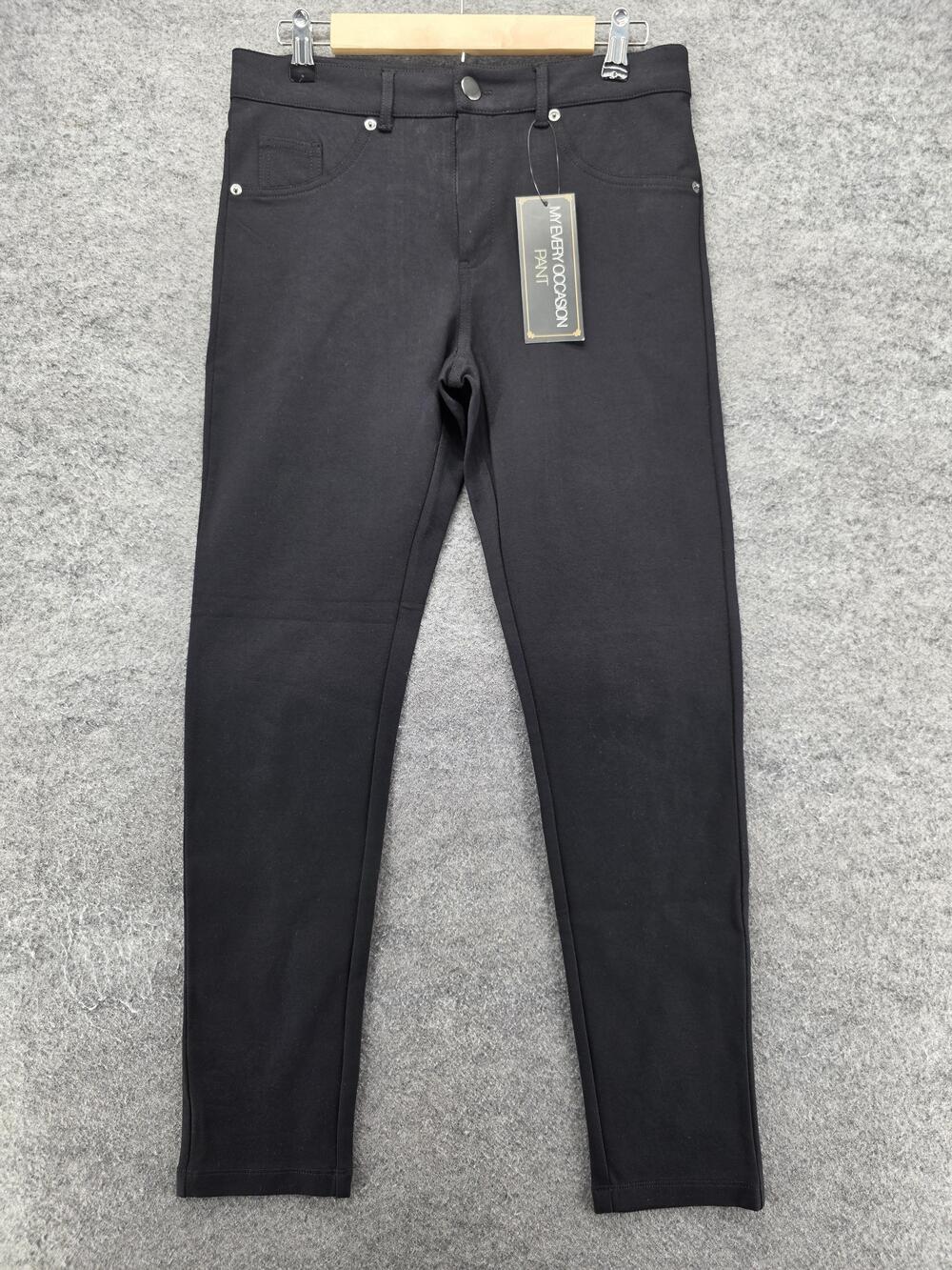 Shinestar Pants Womens L Black Jegging Ponte Slim Stretch Pockets 29.5 In